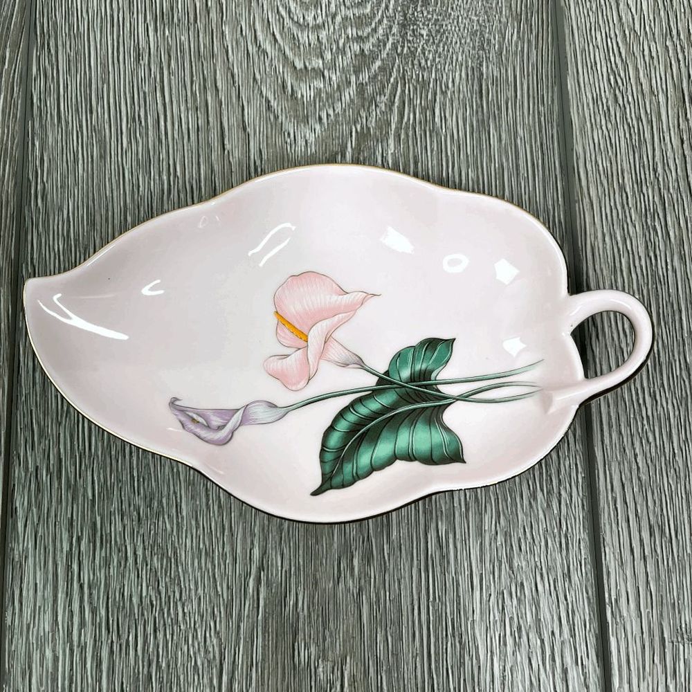 Vintage Toyo Japan Porcelain Plate Gold Rim Pink Floral